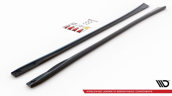 Maxton Side Skirts Diffusers Dodge Charger Rt Mk7 Facelift - Gloss Black
