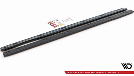 Maxton Side Skirts Diffusers Volkswagen Caddy Long Mk3 Facelift - Gloss Black