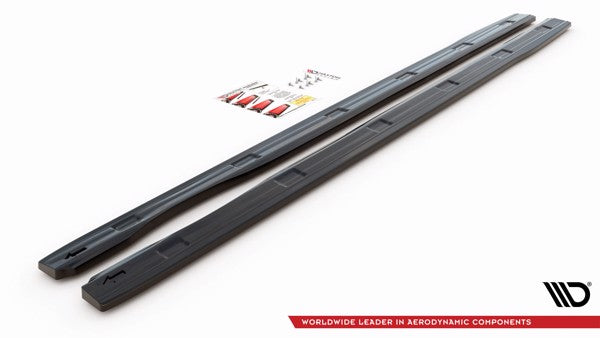 Maxton Side Skirts Diffusers Volkswagen Caddy Long Mk3 Facelift - Gloss Black