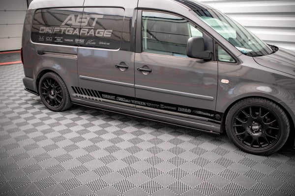 Maxton Side Skirts Diffusers Volkswagen Caddy Long Mk3 Facelift - Gloss Black