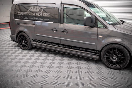 Maxton Side Skirts Diffusers Volkswagen Caddy Long Mk3 Facelift - Gloss Black