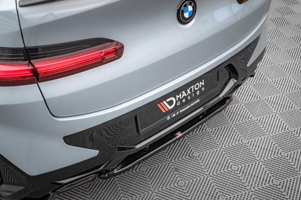 Maxton Central Rear Splitter For BMW X4 M-Pack G02 Facelift - Gloss Black