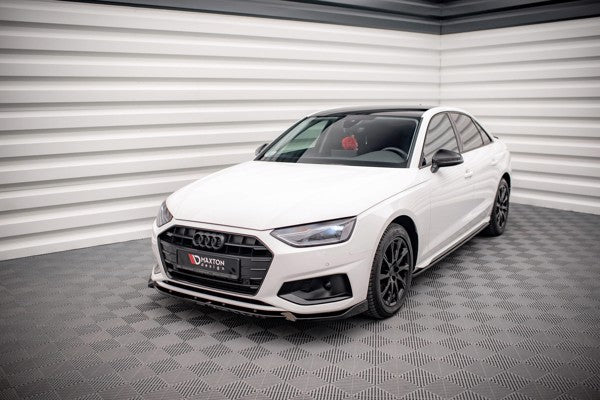Maxton Front Splitter V.1 Audi A4 B9 Facelift - Gloss Black