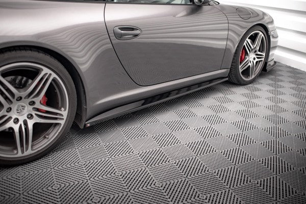 Maxton Side Skirts Diffusers Porsche 911 Carrera / Carrera Gts 997 Facelift - Gloss Black