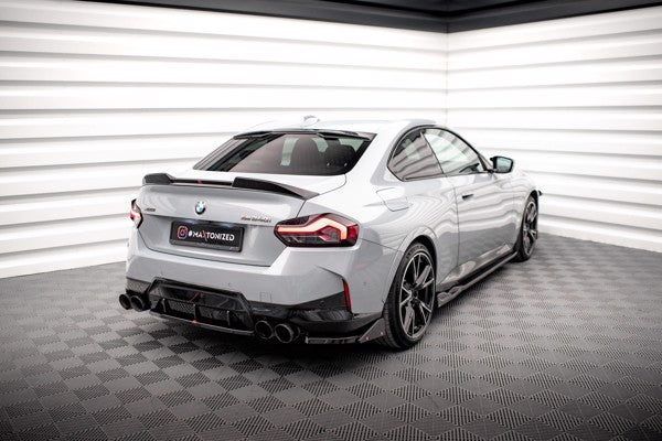 Maxton Rear Side Splitters V.2 + Flaps BMW 2 Coupe M240I G42 - Gloss Black