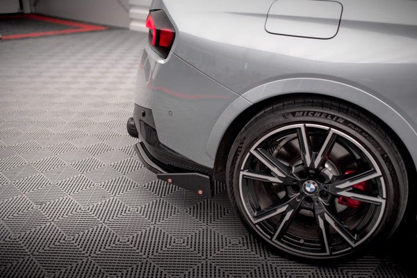 Maxton Rear Side Splitters V.2 + Flaps BMW 2 Coupe M240I G42 - Gloss Black