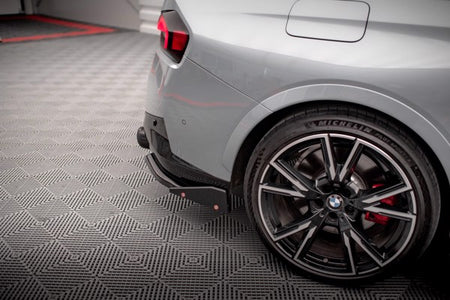 Maxton Rear Side Splitters V.2 + Flaps BMW 2 Coupe M240I G42 - Gloss Black
