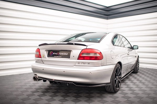 Maxton Central Rear Splitter (With Vertical Bars) Volvo C70 Mk1 - Gloss Black