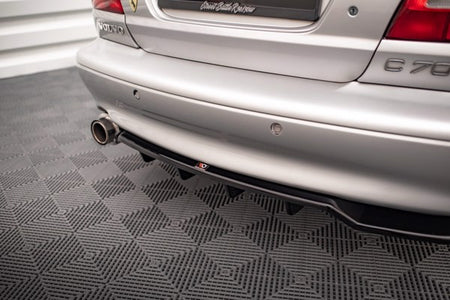 Maxton Central Rear Splitter (With Vertical Bars) Volvo C70 Mk1 - Gloss Black