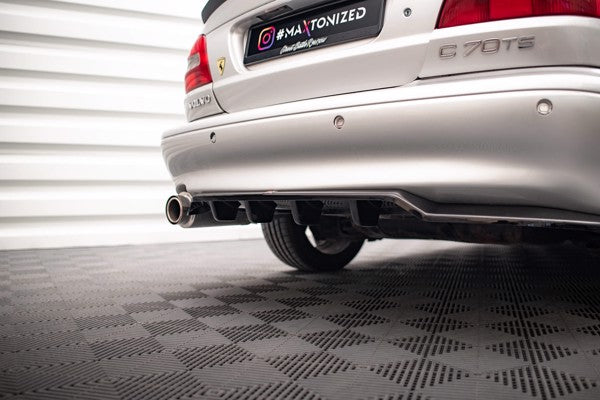 Maxton Central Rear Splitter (With Vertical Bars) Volvo C70 Mk1 - Gloss Black