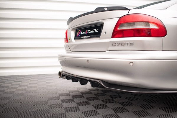 Maxton Central Rear Splitter (With Vertical Bars) Volvo C70 Mk1 - Gloss Black