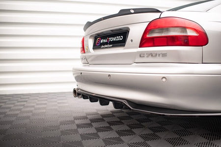 Maxton Central Rear Splitter (With Vertical Bars) Volvo C70 Mk1 - Gloss Black