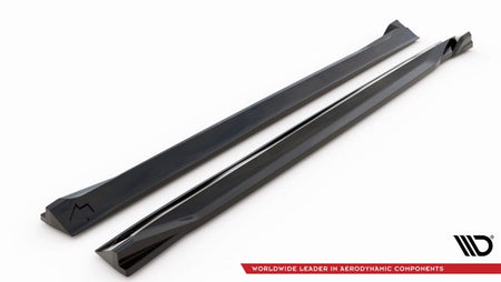 Maxton Side Skirts Diffusers Volvo Xc60 R-Design Mk2 Facelift - Gloss Black