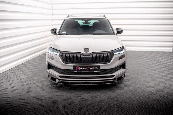 Maxton Front Splitter Skoda Karoq Sportline Mk1 Facelift - Gloss Black