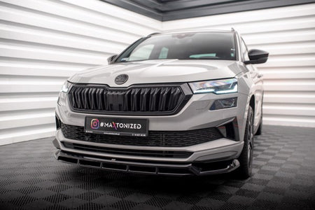 Maxton Front Splitter Skoda Karoq Sportline Mk1 Facelift - Gloss Black