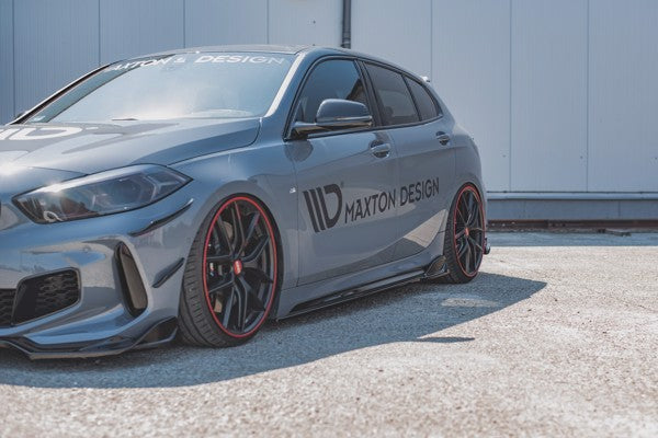 Maxton Side Skirts Diffusers V.3 For BMW 1 F40 M-Pack/ M135I  - Gloss Black