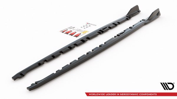 Maxton Side Skirts Diffusers V.3 For BMW 1 F40 M-Pack/ M135I  - Gloss Black