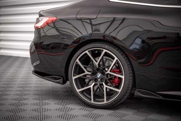 Maxton Rear Side Splitters V.2 BMW 4 M-Pack G22 - Gloss Black