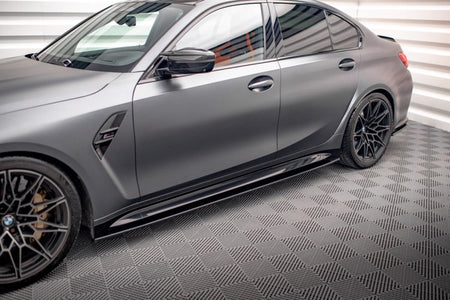 Maxton Side Skirts Diffusers V.1 BMW M3 G80 - Gloss Black