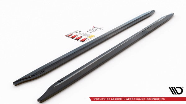 Maxton Side Skirts Diffusers V.1 BMW M3 G80 - Gloss Black