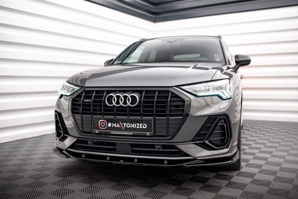 Maxton Front Splitter V.1 Audi Q3 S-Line F3 - Gloss Black