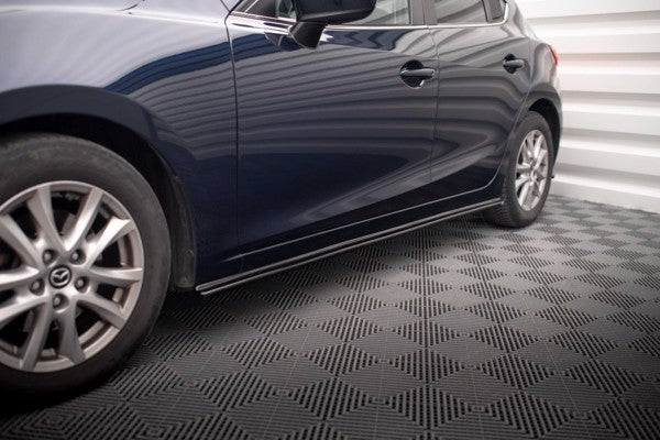 Maxton Side Skirts Diffusers Mazda 3 Bn (Mk3) Facelift - Gloss Black