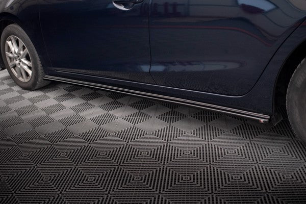 Maxton Side Skirts Diffusers Mazda 3 Bn (Mk3) Facelift - Gloss Black