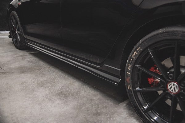 Maxton Side Skirts Diffusers VW Golf 7 Gti Tcr  - Gloss Black