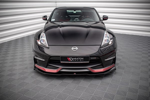 Maxton Front Splitter V.1 Nissan 370Z Nismo Facelift - Gloss Black