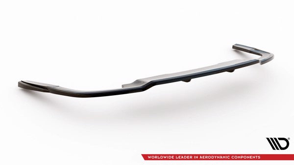Maxton Central Rear Splitter (With Vertical Bars) Audi A5 S-Line F5 Facelift - Gloss Black
