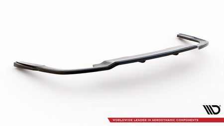 Maxton Central Rear Splitter (With Vertical Bars) Audi A5 S-Line F5 Facelift - Gloss Black