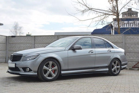 Maxton Side Skirts Diffusers Mercedes C W204 Amg-Line (Preface) - Gloss Black