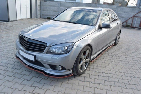 Maxton Side Skirts Diffusers Mercedes C W204 Amg-Line (Preface) - Gloss Black