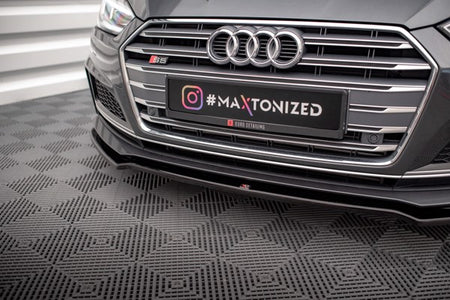 Maxton Front Splitter V.1 Audi A5 F5 S-Line - Gloss Black