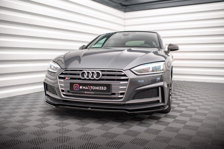 Maxton Front Splitter V.1 Audi A5 F5 S-Line - Gloss Black