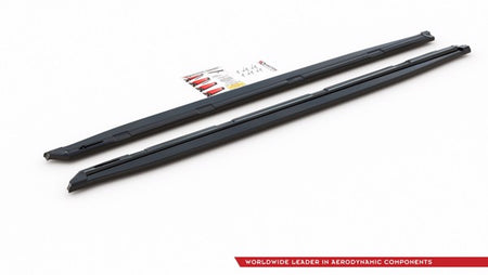 Maxton Side Skirts Diffusers Skoda Kodiaq Mk1 Sportline/RS (Version With Mudflaps) - Gloss Black