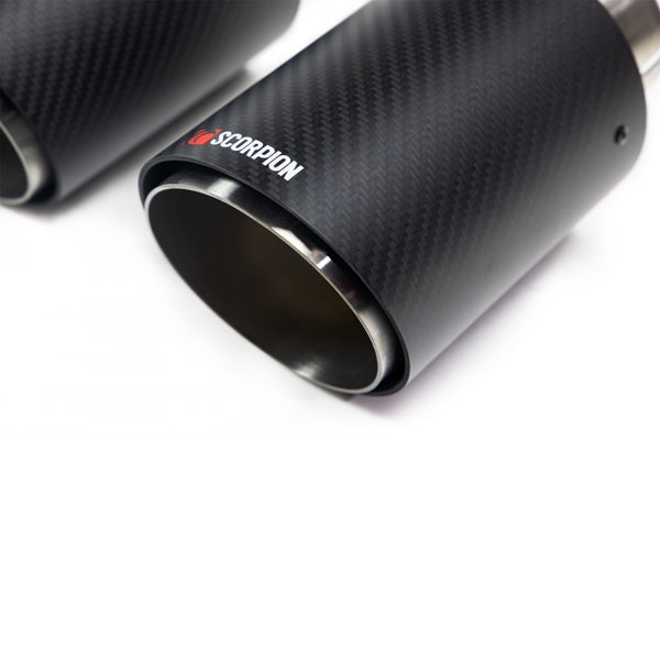 Scorpion Resonated Single 90mm Carbon Fibre Ascari Trim - VW UP