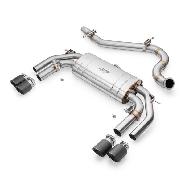 RM Motors Complete exhaust system AUDI S3 8Y 2.0 TFSI Sedan Beginning - Downpipe with straight pipe +silencer, AUDI tips - 1