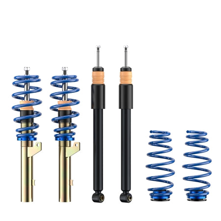AP Gevindundervogn til Alfa 147 937 med blå fjedre og sorte støddæmpere, komplet sæt til bilophæng.