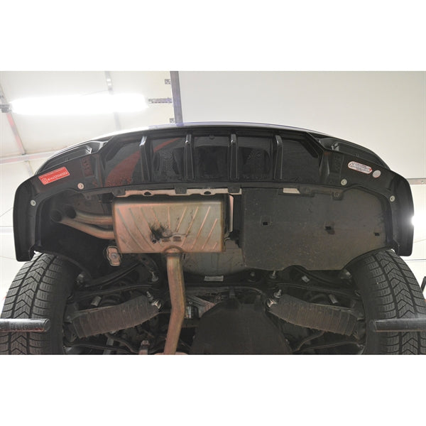 Maxton Central Rear Splitter (With Vertical Bars) Audi Q5 S-line SUV MK2 Facelift - Gloss Black