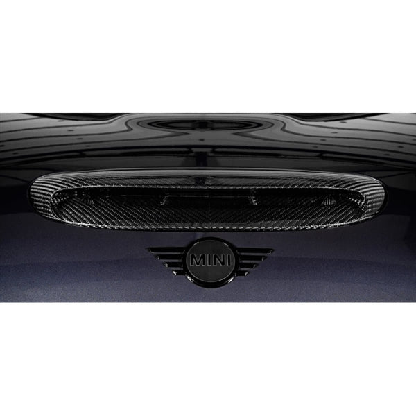 Eventuri carbon fiber indsugningssystem til Mini JCW GP3, Clubman og JCW 306HP med sort finish og rød filterindsats