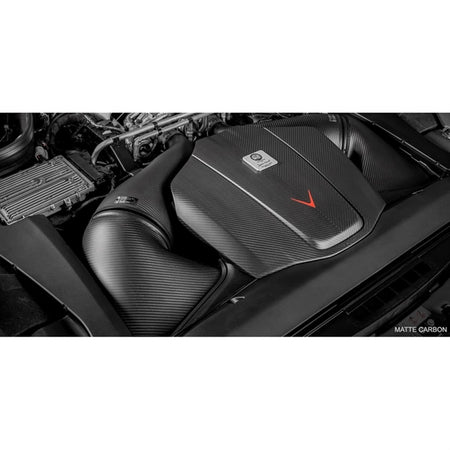 Eventuri Carbon Intake Matte Finish sæt til Mercedes C190/R190 AMG GTR, GTS, GT med kulfiber luftindtag og røde filtre.