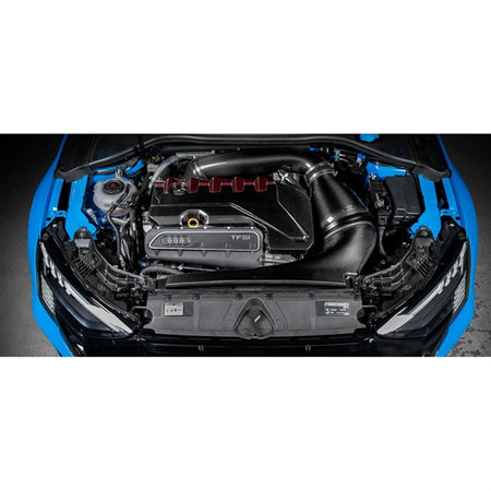 Eventuri Carbon Intake system til Audi RS3 8Y 2020+ og Facelift 2025 med kulfiber rør og rød performance luftfilter