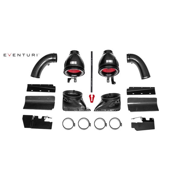 Eventuri Black Carbon intake system til Audi B8 RS5 RS4, komplet kulfibersæt med luftfiltre og monteringsdele, sort finish