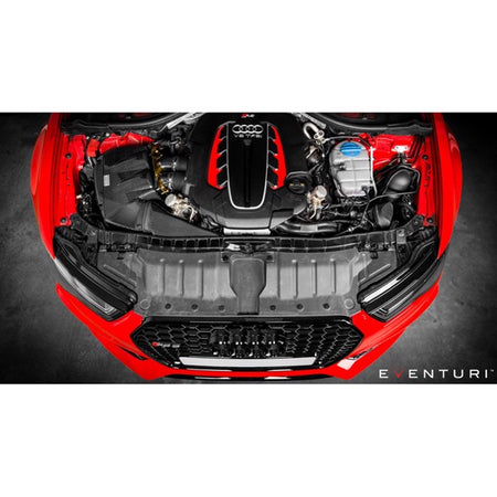 Eventuri Intake luftindsugningssystem i kulfiber til Audi RS6 C7 med røde luftfiltre og tilbehør, højtydende bildele