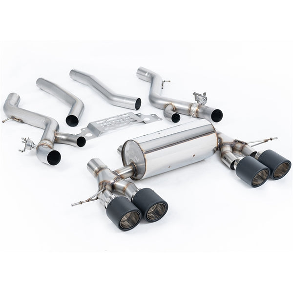 Milltek OPF/GPF-Bagpotte Med Midterresonator-Bypass Og JET-115 Kulfiberafslutninger Til BMW 2-Serie M2 Coupé (G87 S58 OPF/GPF-Modeller)