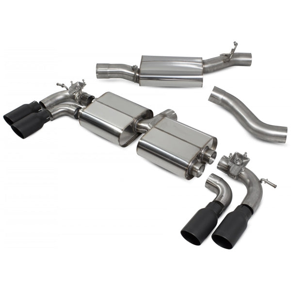 Scorpion Resonated Cat/GPF Back System & Electronic Valves - VW MK8 Golf R - Daytona Ceramic