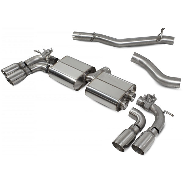 Scorpion Non-Resonated Cat/GPF Back System with Electronic Valves - VW MK7.5 Golf R - Daytona