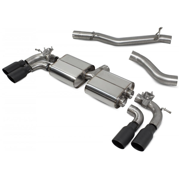 Scorpion Non-Res Cat/GPF Back System with Electronic Valves - VW MK8 Golf R - Daytona Ceramic