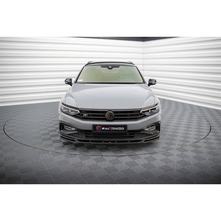 Maxton Front Splitter V2 VW Passat R-Line B8 Facelift - Gloss Black
